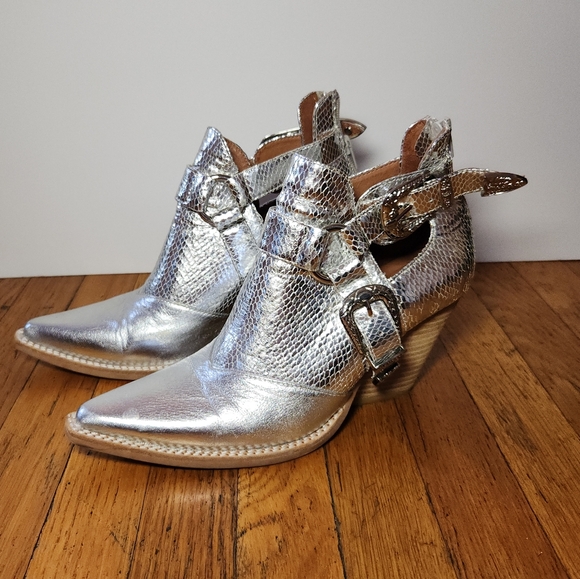 Jeffrey Campbell & Free People Silver Icon Western Booties - Picture 4 of 12